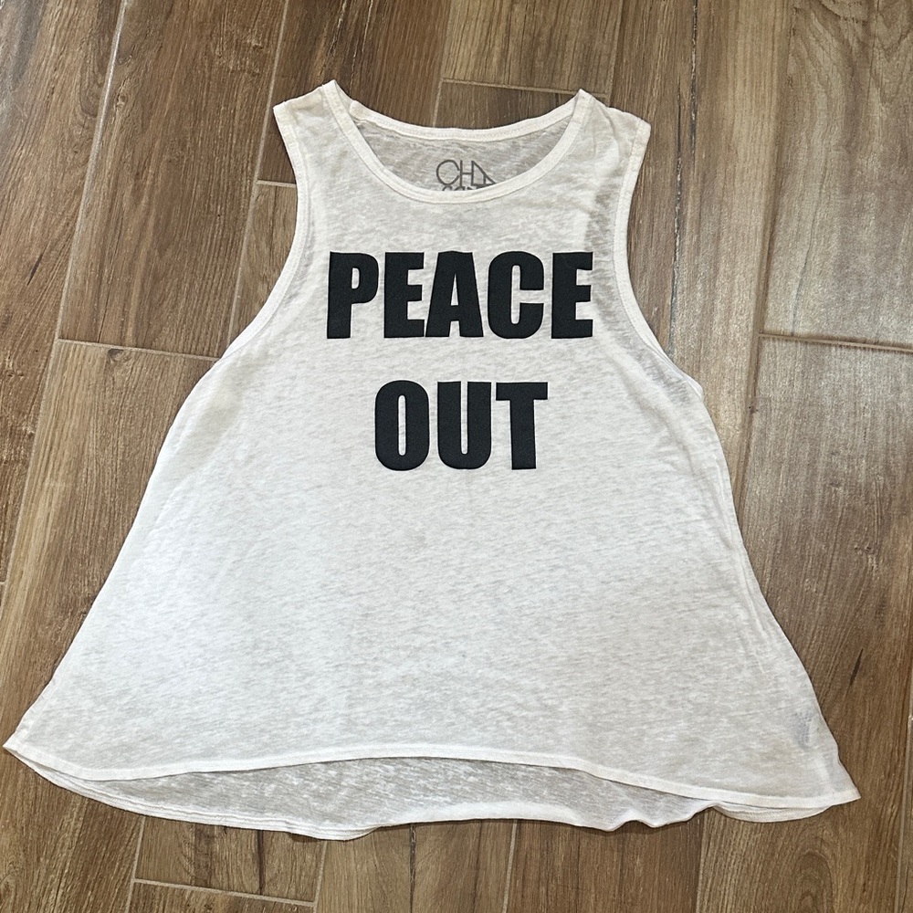 Chaser White Tank Top with Graphic Print